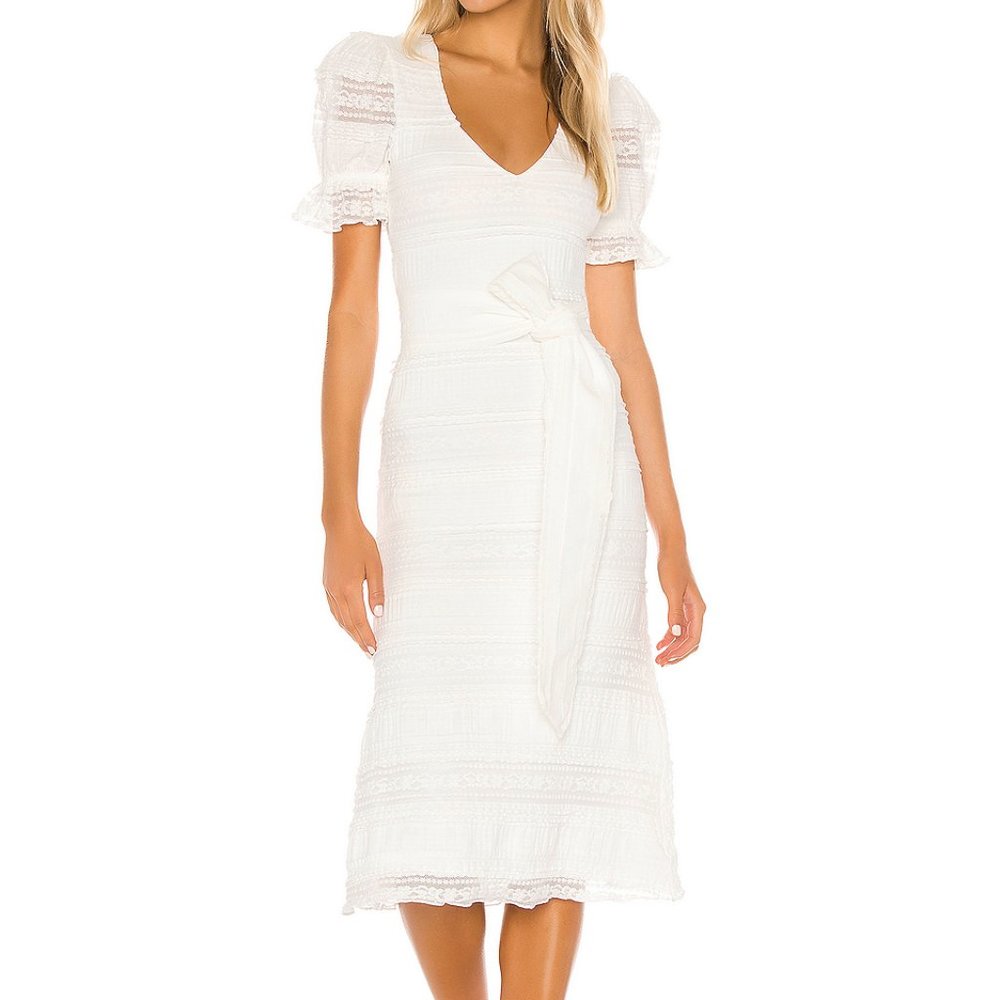 Tularosa Quinn Midi Dress in White